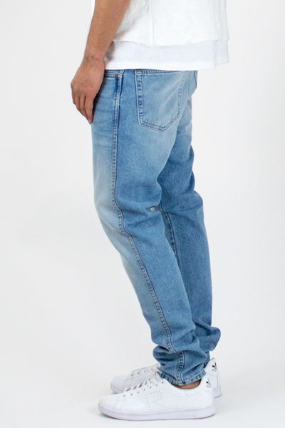 Faded Indigo Tapered Jeans
