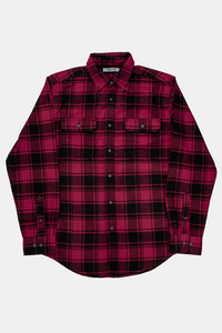 Black Red Plaid Flannel Shirt
