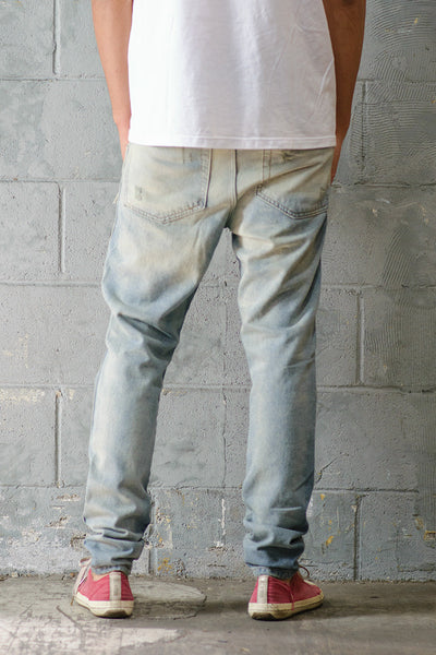 Light Indigo Dirty Ripped Jeans