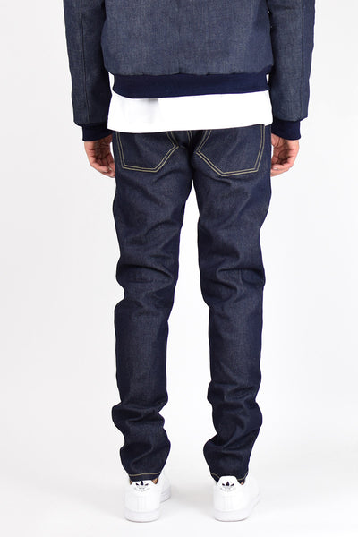 Tapered Raw Indigo Denim Jeans