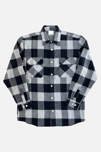 Black Grey Plaid Flannel Shirt