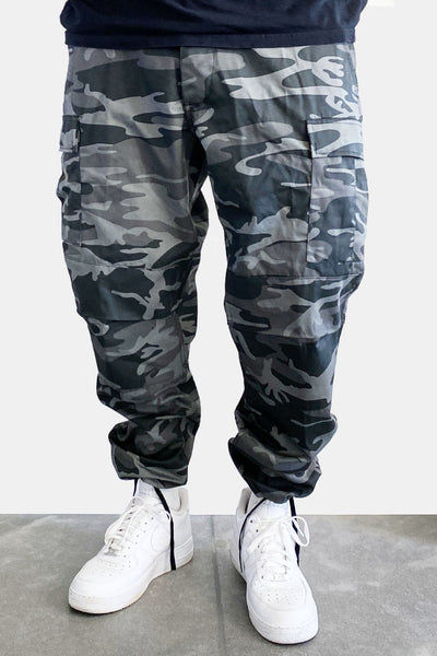 Big & Tall Black/Grey Camo Cargo Pants