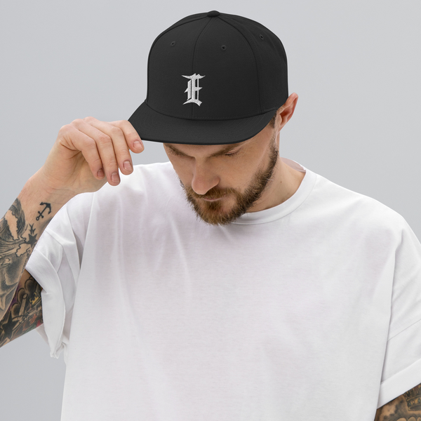 Black/White Olde E Snapback Hat