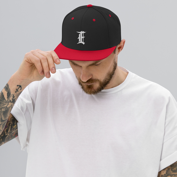 Black/Red Olde E Snapback Hat