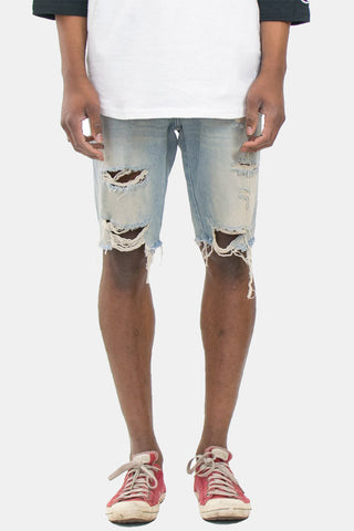 Dirty Indigo Ripped Jean Shorts