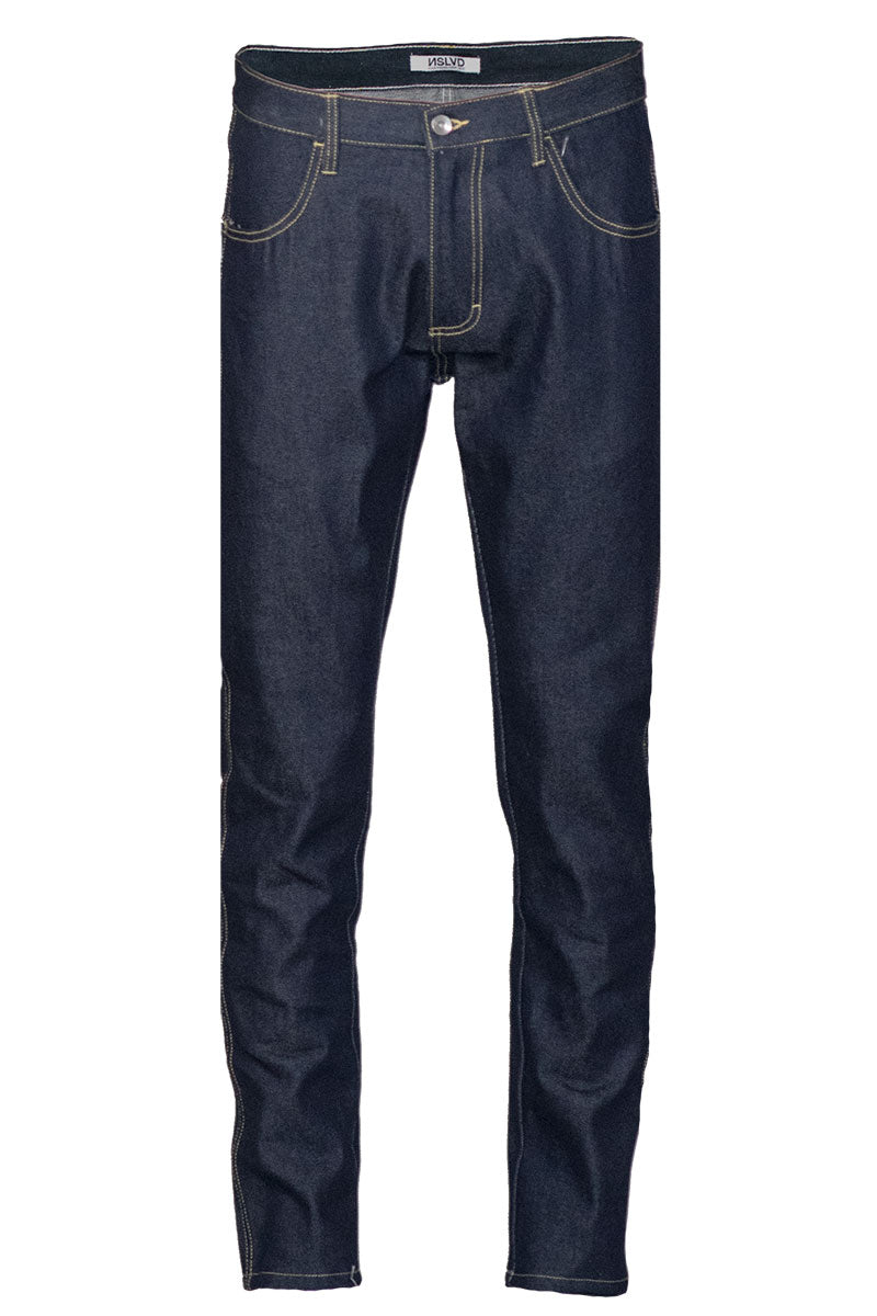 Tapered Raw Indigo Denim Jeans