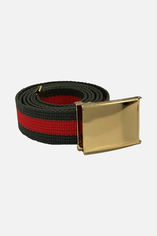 Green/Red Stripe Web Belt