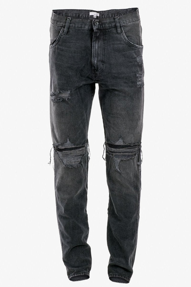 Vintage Black Ripped Denim Jeans